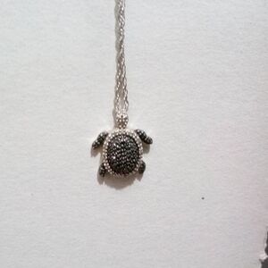 Silver Turtle Pendant Necklace